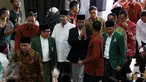 Presiden RI Joko Widodo bersama Ketua DPP Partai PKB menghadiri acara Silaturahim Ulama Rakyat di Ancol, Jakarta, Sabtu (12/11). Acara tersebut di hadiri 10.000 umat muslim untuk berdoa bagi keselamatan Bangsa Indonesia. (Liputan6.com/Johan Tallo)