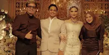 Aurel Hermansyah kompak bersama Atta mengenakan baju coklat. Aurel tampil dengan long dress lengan panjang shining dipadukan kerudung coklat polos. [@aurelie.hermansyah]