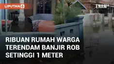 Banjir rob akibat pasang air laut terjang Desa Eretan Wetan dan Eretan Kulon, Indramayu. Banjir terjadi sejak Jumat pagi (15/11/2024) dan merendam rumah serta sekolah