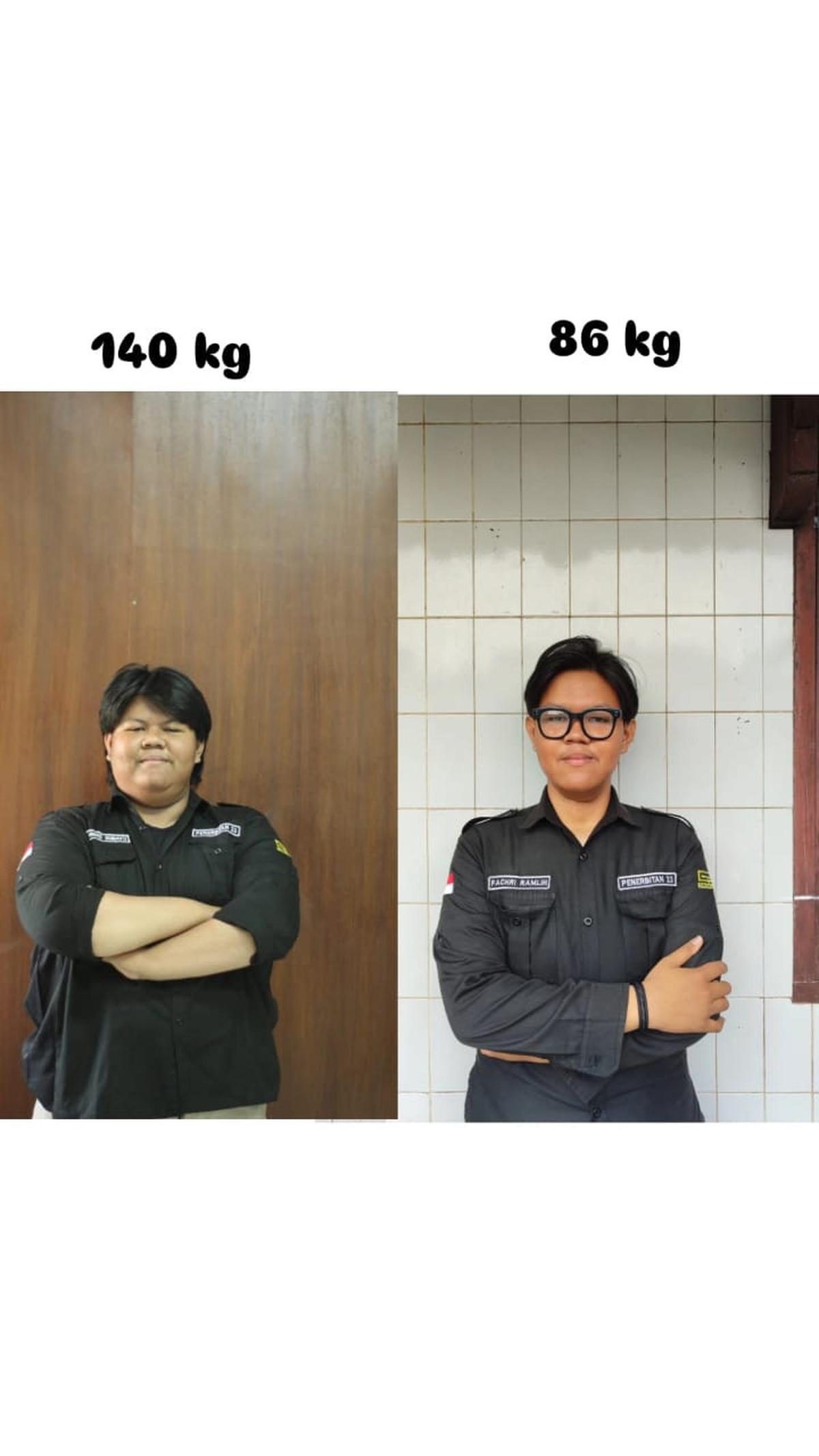 Pemuda berhasil turunkan berat badan dari 140 kg ke 80 kg