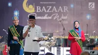 Wagub DKI Jakarta Sandiaga Uno memberikan sambutan pada pembukaan Bazaar Ramadhan Week OK Oce Goes To Mall di Lippo Mal Kemang, Jakarta, (30/5). Bazaar menampilkan fashion, craft serta kuliner. (Liputan6.com)