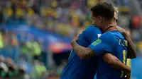 Neymar Jr dan Philippe Coutinho tampil sebagai pahlawan kemenangan Timnas Brasil atas Kosta Rika pada matchday kedua Grup E Piala Dunia 2018. (Olga MALTSEVA / AFP)