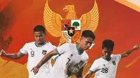 Piala Asia U-20 - Marselino Ferdinan Dikelilingi Hokky Caraka dan Rabani Tasnim (Bola.com/Adreanus Titus)