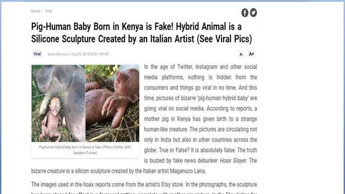 [Cek Fakta] Viral Foto Bayi Manusia Mirip Babi, Hoaks Atau Fakta?