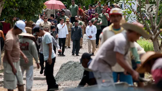 Jokowi Tinjau Program Padat Karya Tunai di Desa Pematang Panjang