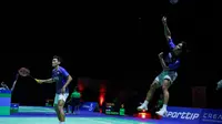Ganda putra Indonesia Muhammad Shohibul Fikri/Daniel Marthin mengalahkan Chen Bo Yang/Xie Hao Nan dari China pada babak 32 besar Swiss Open 2025. Fikri/Daniel menang&nbsp;21-12, 19-21, dan 21-15 di St.Jakobshalle, Basel, Rabu (19/3) dini hari WIB.&nbsp;(foto: PBSI)&nbsp;