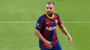 4. Jordi Alba (31 tahun) - Meski telah memasuki usia 31 tahun, pemain asal Spanyol ini masih mampu tampil apik bersama Barcelona. Jordi Alba telah banyak memenangkan banyak gelar bersama Barcelona, termasuk lima gelar La Liga dan satu trofi Liga Champions. (AFP/Josep Lago)