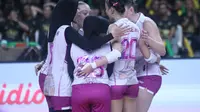 Tim putri Jakarta Popsivo Polwan sukses mengatasi perlawanan Gresik Petrokimia Pupuk Indonesia dengan skor 3-1 (24-26, 25-17, 25-20, 25-16) untuk meraih kemenangan pertama babak final four PLN Mobile Proliga 2025 di GOR Jayabaya, Kediri, Jawa Timur, Jumat (18/4/2025).