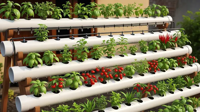 Kebun Mini Vertical Garden dengan Irigasi Otomatis Murah Meriah