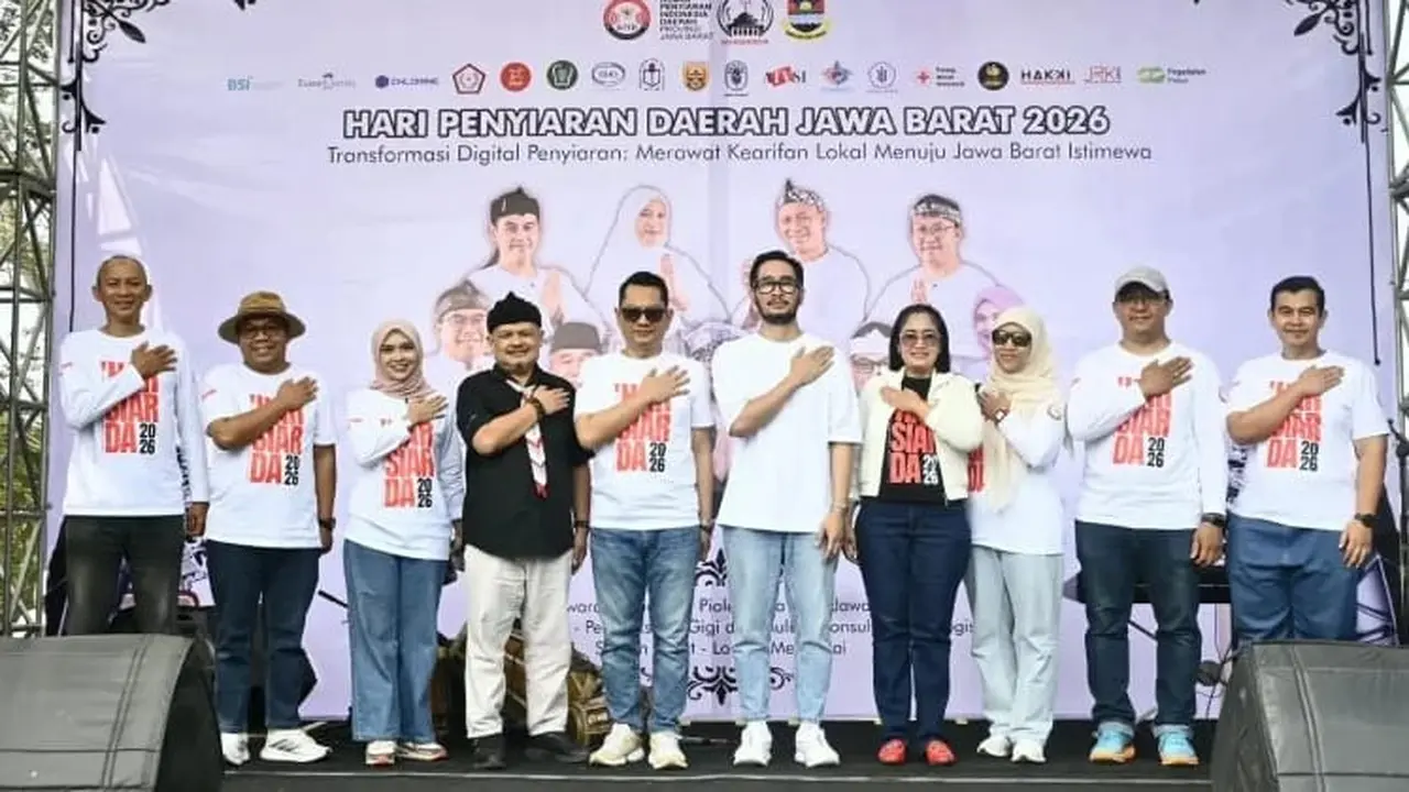 Hari Penyiaran Daerah (Harsiarda) Jawa Barat 2026. Turut hadir Ketua Komisi Penyiaran Indonesia Daerah (KPID) Jawa Barat Adiyana Slamet bersama Bupati Bandung Barat Jeje Richie Ismail.