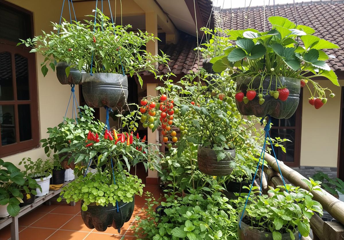 Kebun Sayur di Pot Gantung