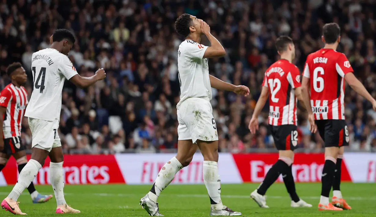 Mendominasi pertandingan dan menciptakan sejumlah peluang, Real Madrid dipaksa bermain ekstra untuk bisa memetik tiga poin. (OSCAR DEL POZO/AFP)