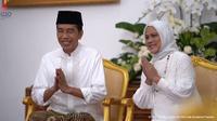 Presiden Jokowi dan Wapres Ma'ruf Amin mengucapkan Selamat Idul Fitri saat silaturahmi virtual (instagram/jokowi)