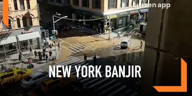 VIDEO: Pipa Air Pecah, New York Kebanjiran