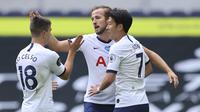 Selebrasi pemain Tottenham saat melawan Leicester (AP)