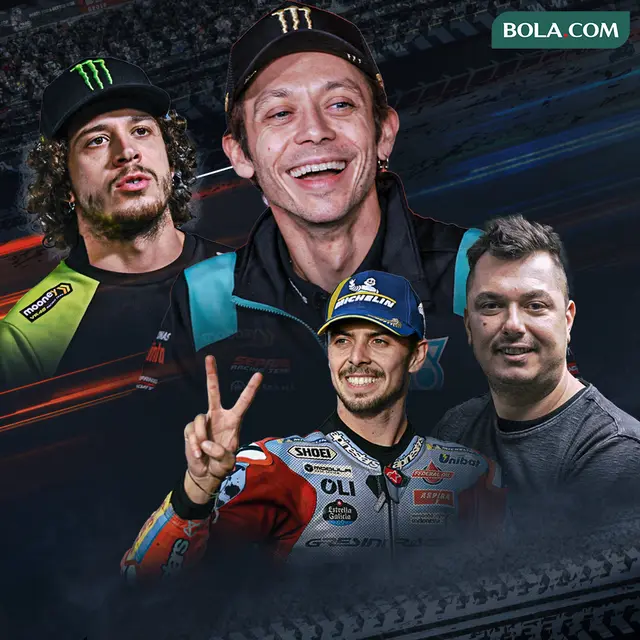 Ilustrasi - Valentino Rossi, Marco Bezzecchi, Fabio Di Giannantonio, Uccio Salucci