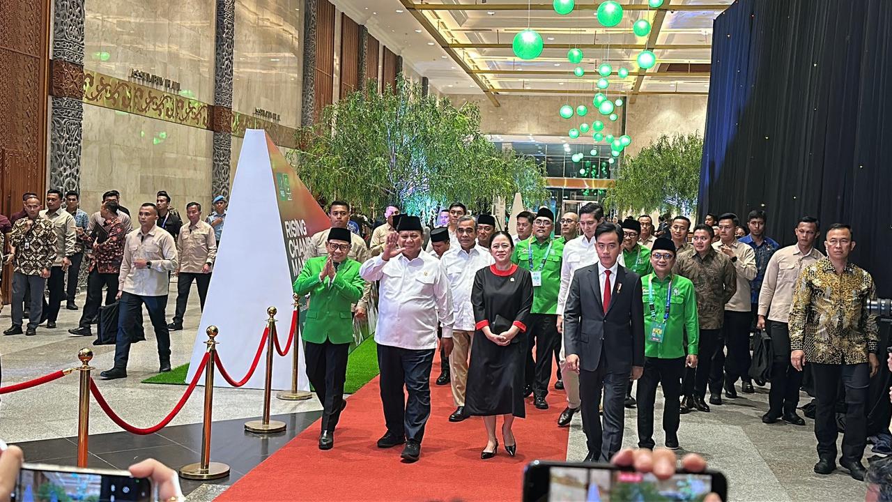 Prabowo dan Menteri Kabinet Merah Putih Hadiri Harlah PKB, Puan Datang Diapit Gibran dan Cak Imin