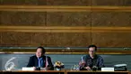 Menko Maritim dan Sumber Daya Rizal Ramli bersama perwakilan US. Asean Business Council Alexander C Feldman dalam pertemuannya di Auditorium, BPPT, Jakarta, Kamis, (12/11). (Liputan6.com/Johan Tallo)