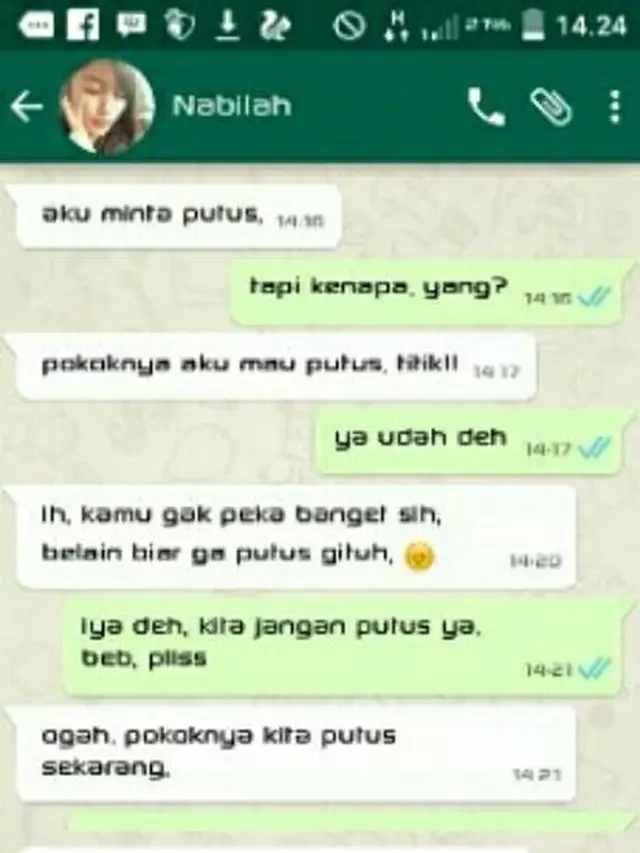 Deretan Obrolan Kocak Putus Cinta, Lucu tapi Bikin Kesal