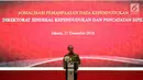 Dirjen Dukcapil Zudan Arif Fakrulloh usai penandatanganan kerja sama pemanfaatan data Ditjen Dukcapil dengan 104 pelaku industri pasar modal, Jakarta, Jumat (21/12). Kerja sama ini untuk mempercepat pembukaan rekening investasi. (Liputan6.com/JohanTallo)