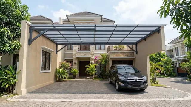 Model Kanopi Carport Tanpa Banyak Tiang
