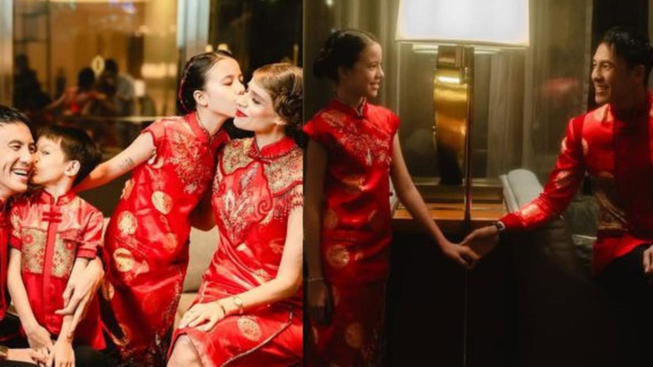 Tampil Berbusana Serba Merah, 5 Potret Daniel Mananta dan Keluarga Kecilnya Photoshoot Spesial Imlek
