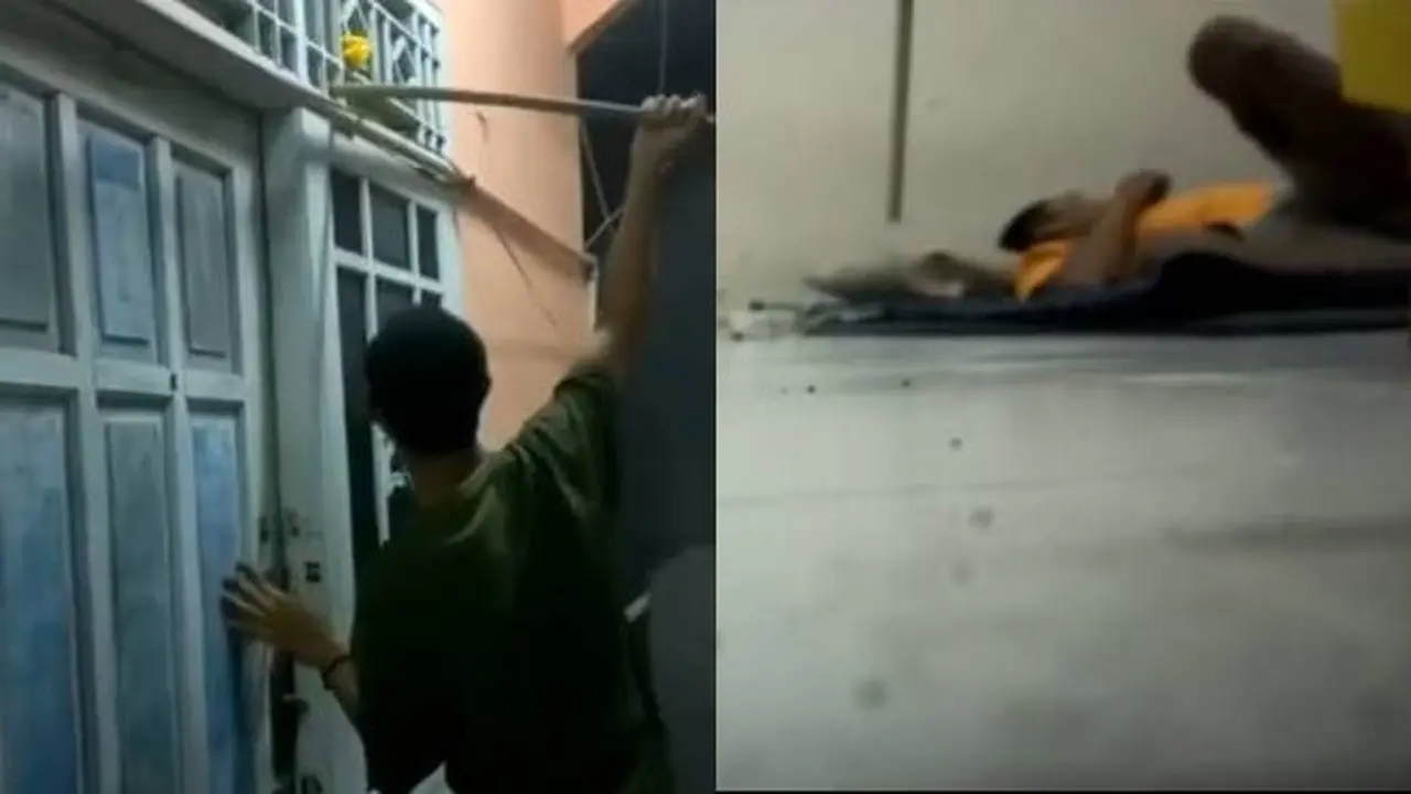 Bangunin Teman dari Luar Kamar Pakai Tongkat Ini Ujungnya Bikin Geleng Kepala