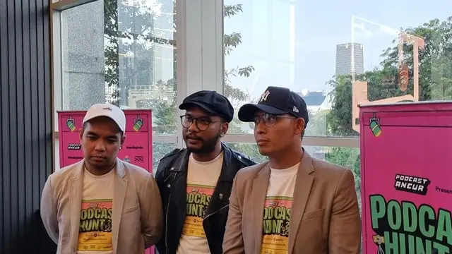 Podcast Hunt 2024 gelar konferensi pers. (Dok. Liputan6 / Azka Rizqon Irawan).