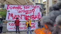 Buntut Penembakan Kasat Reskrim Polres Solok Selatan, Mahasiswa Unjuk Rasa Desak Usut Tambang Ilegal