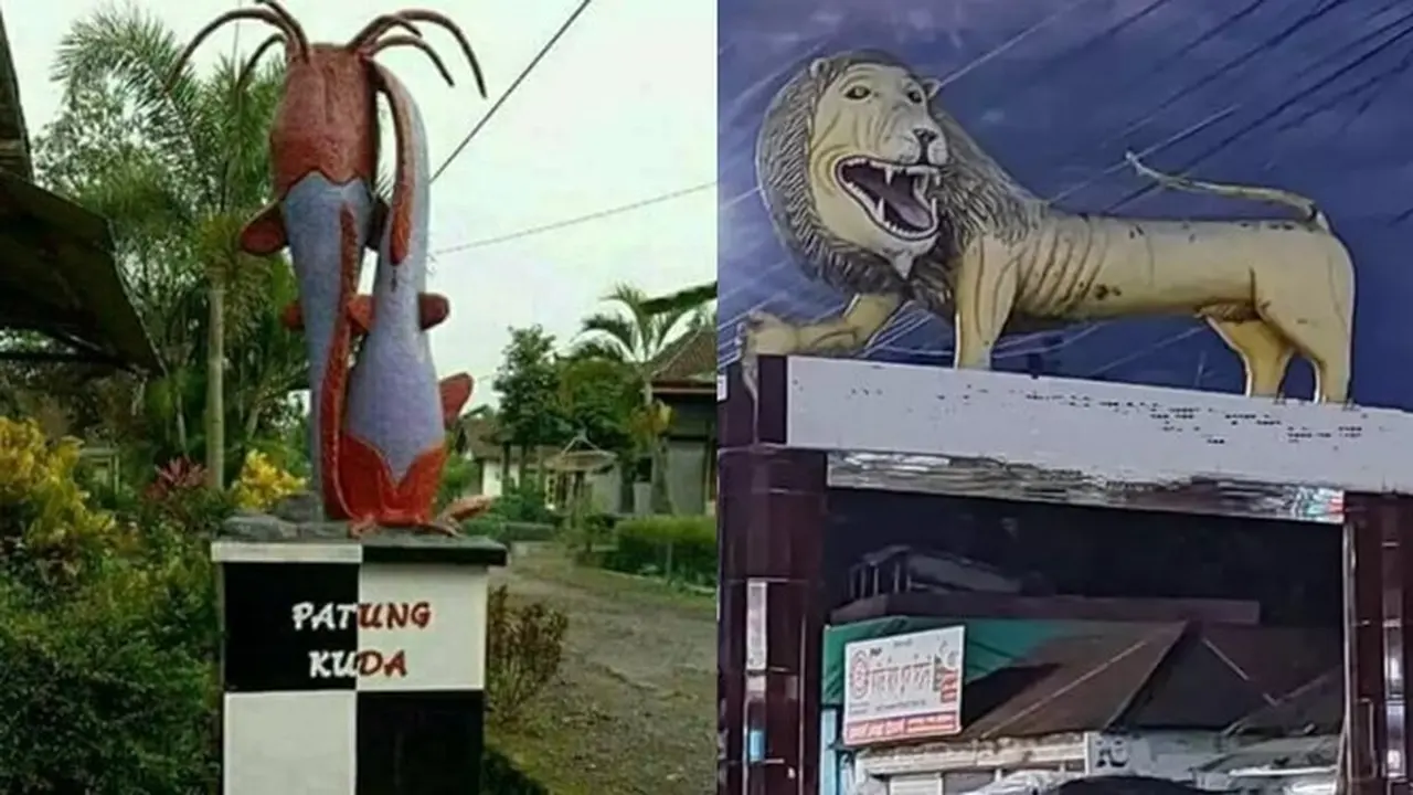 6 Patung di Desa Ini Absurd Banget, Bentuknya Bikin Enggak Habis Pikir
