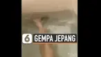 Seorang warga Miyagi Jepang panik di kamar mandi. Sabtu (13/2) Gempa besar magnitud0 7,1 mengguncang saat ia asyik mandi dalam bathtub.