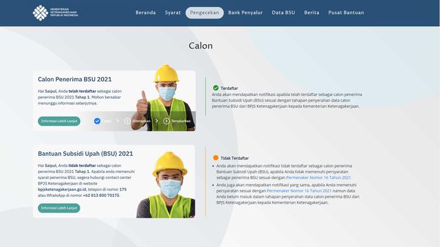 Notifikasi Status Penerimaan BSU