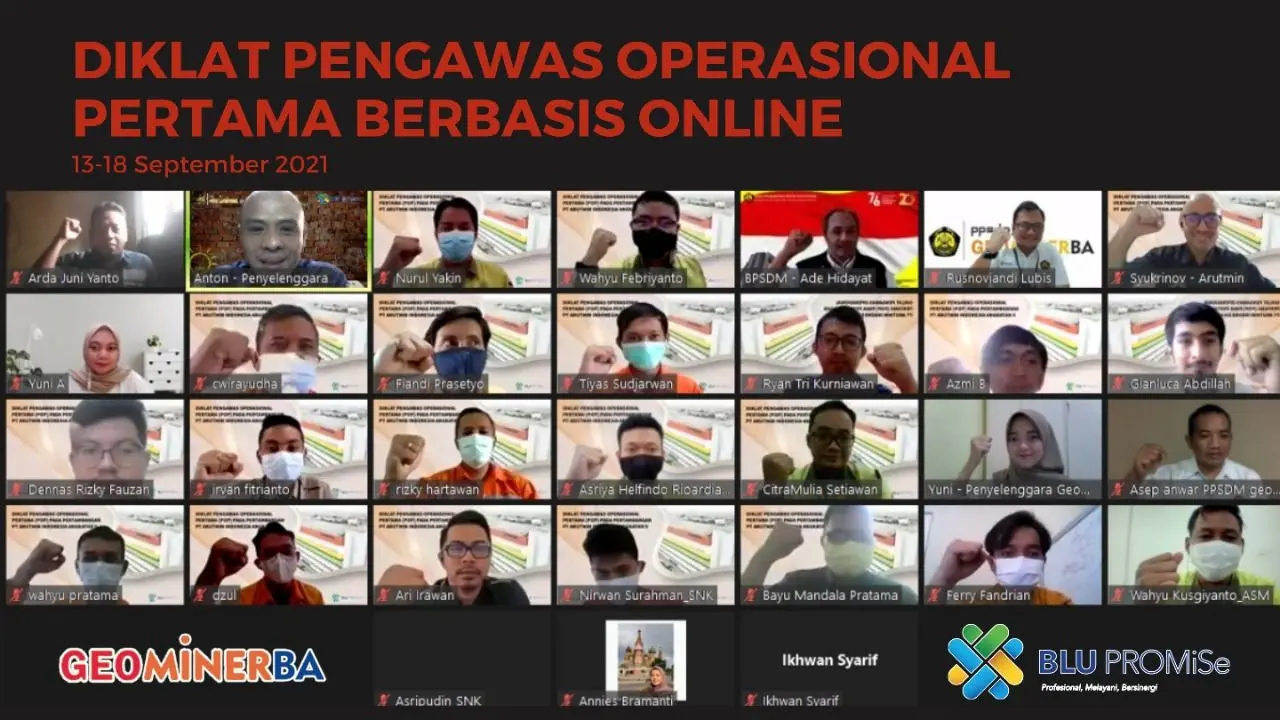 PPSDM Geominerba dan PT Arutmin Indonesia selenggarakan Diklat Pemenuhan dan Uji Kompetensi bagi Pengawas Operasional Pertama (POP) Pertambangan. (Dok PPSDM Geominerba)