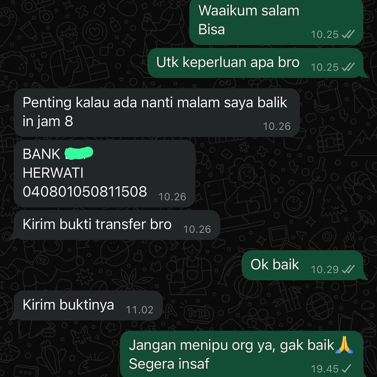 Kombes Polisi Mau Ditipu Diminta 10 Juta, Pelaku Dipanggil Jenderal Dinasihati Biar Insyaf