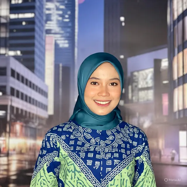 Ilustrasi Gamis Batik Streetwear (Created by Meta AI)