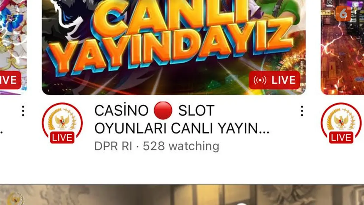 Akun YouTube DPR RI diretas dan dipakai untuk menayangkan live streaming judi online (Liputan6.com/ Agustin Setyo W)