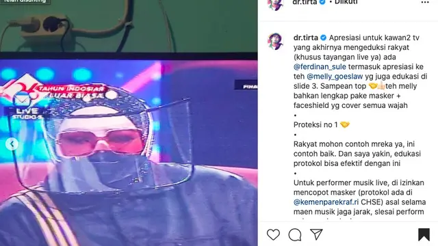 Sempat Saling Tegur, Dokter Tirta Apresiasi Melly Goeslaw yang Terapkan Protokol Kesehatan Saat Live di TV