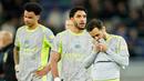 Raut kekecewaan para pemain Manchester City usai hasil imbang 3-3 kontra Everton pada laga pekan ke-35 Premier League, Selasa (05/05/2026) dini hari WIB. (AP Photo/Dave Thompson)