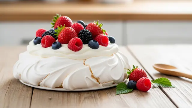 Resep Pavlova Simpel Ala Rumahan (AI Generated)