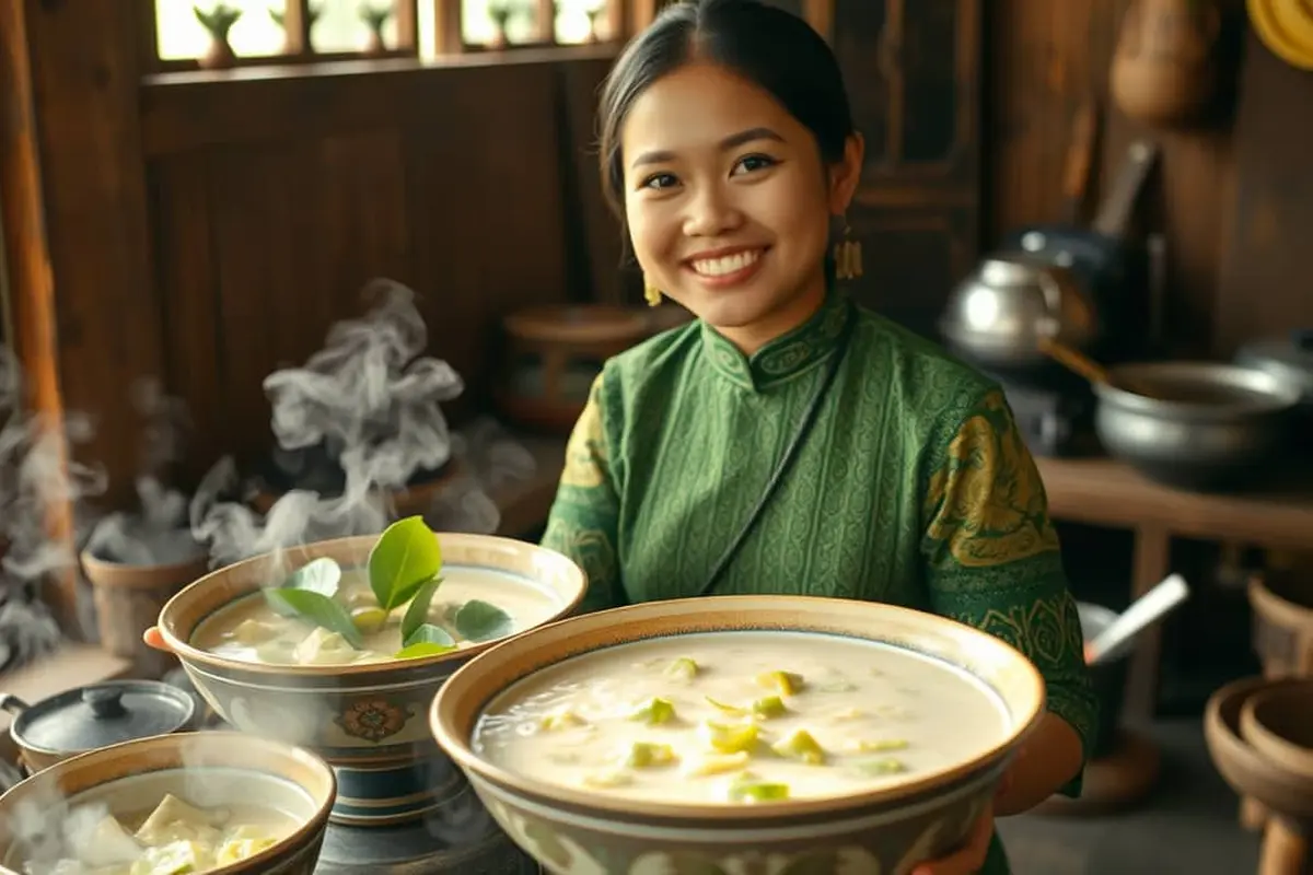 resep sayur daun singkong santan