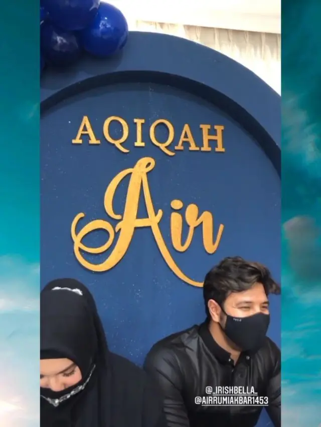 7 Momen Acara Akikah Air Rumi Akbar 1453 Anak Irish Bella dan Ammar Zoni, Serba Biru