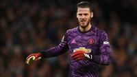 David De Gea (304 laga) - Selama berseragam Manceshter United dari tahun 2011 hingga saat ini, de Gea telah bermain sebanyak 304 kali di Premier League bersama The Red Devils. (AFP/Oli Scarff)