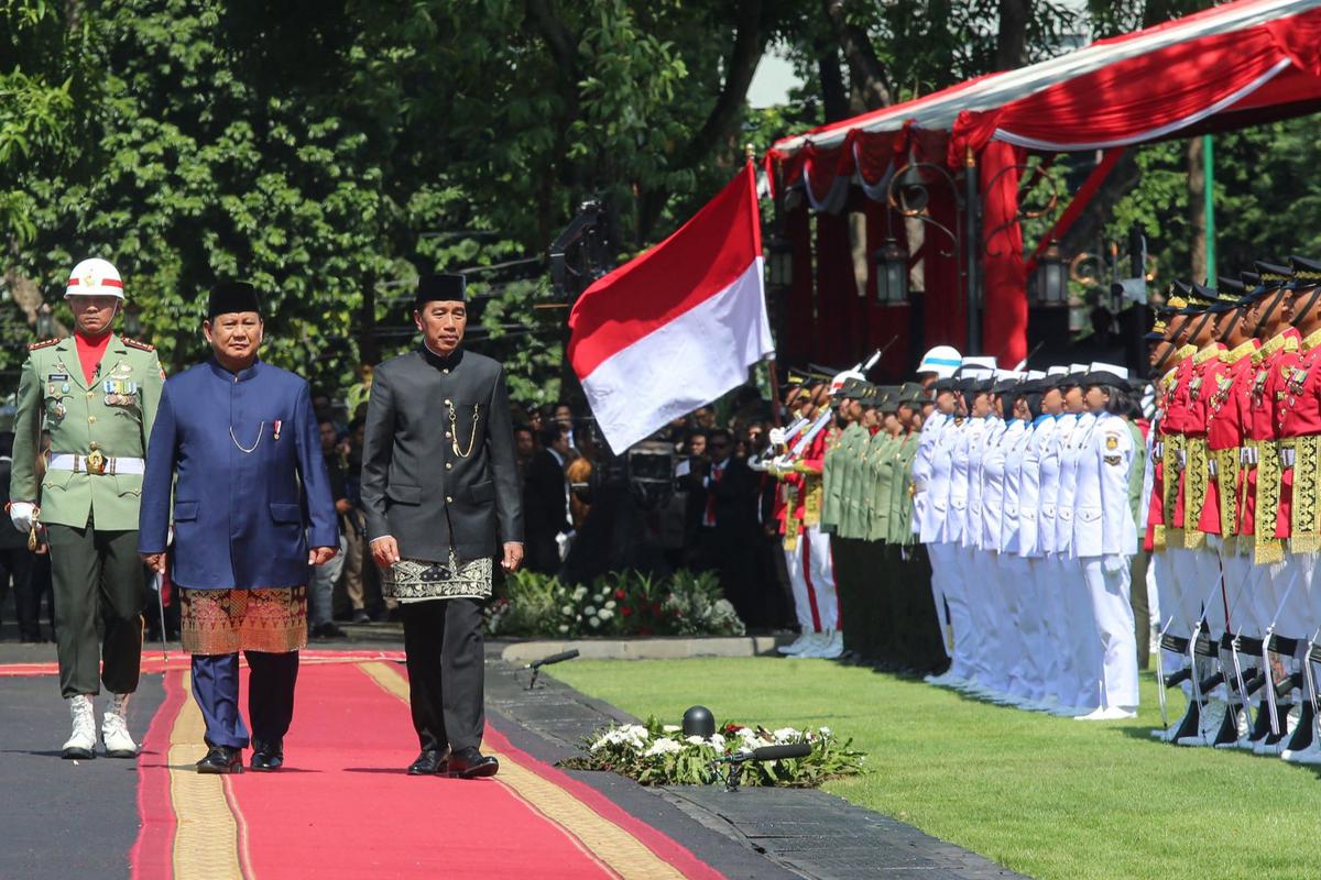 Jokowi sambut Presiden Prabowo di Istana Merdeka