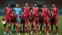 Starting line-up Timnas Indonesia U-17 saat menghadapi Guam U-17 di laga Grup B Kualifikasi Piala Asia U-17 2023 di Stadion Pakansari, Bogor pada Senin (3/10/2022)