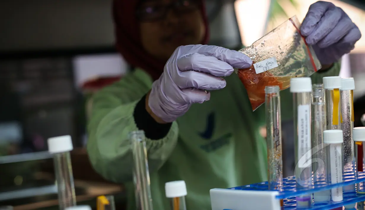 Petugas Badan Pengawas Obat dan Makanan (BPOM) menguji sejumlah sampel jajanan anak-anak untuk mengetahui kandungan makanan berbahaya di SDN 15 Rawamangun, Jakarta, Senin (13/4/2015). (Liutan6.com/Faizal Fanani)