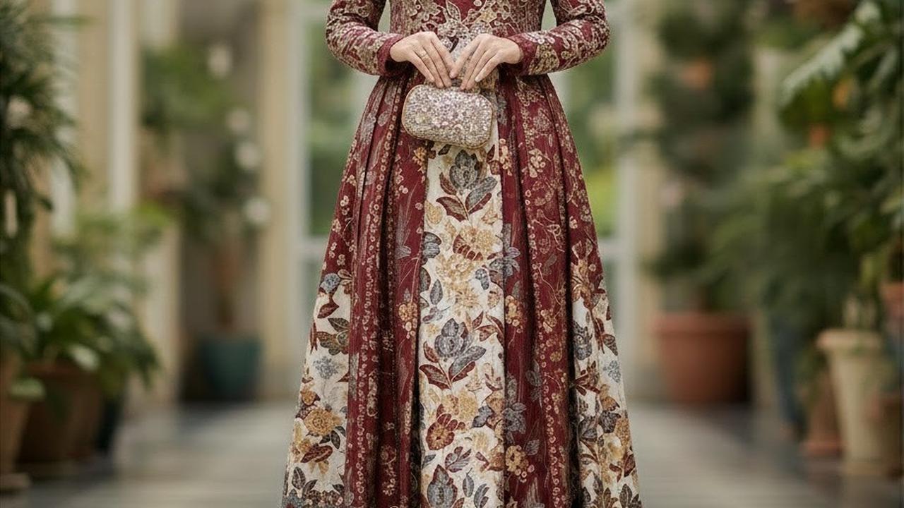 7 Tren Model Gamis Batik Brokat 2026 Warna Elegan, Mudah Diterima Berbagai Kalangan