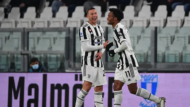 Selebrasi pemain Juventus Juan Cuadrado