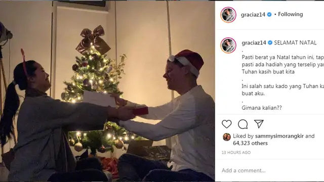 Gracia Indri rayakan Natal dengan kekasih bulenya