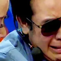 Ekspresi Olga Syahputra saat menangis