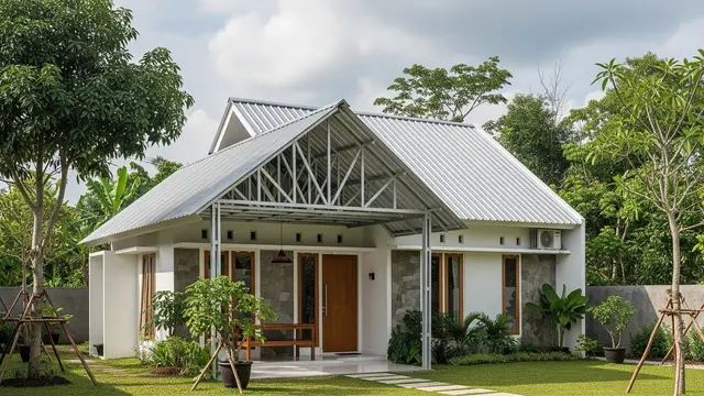 9 Model Rumah Minimalis Kombinasi Atap Baja Ringan dan Seng, Estetika Modern